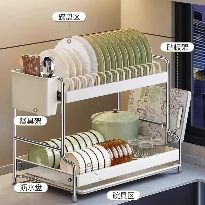 碗架盘架收纳水槽沥水置物架家用台E面碗柜放厨房碗碟收纳架沥水