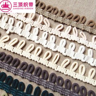 厂家供应黑色纽扣带花边带纽扣袢毛领松紧扣耳扣鼻染色定zhi