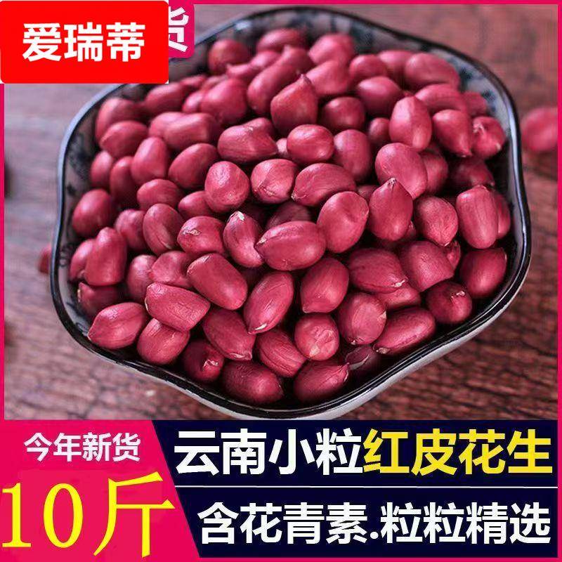 厂家直销新货东北红衣生花生米云南花生新鲜红皮花生小粒不带壳