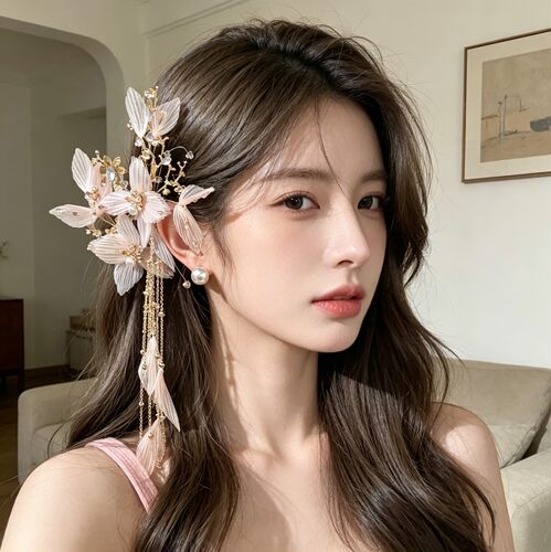 新中式古风蝴蝶流苏新娘发夹