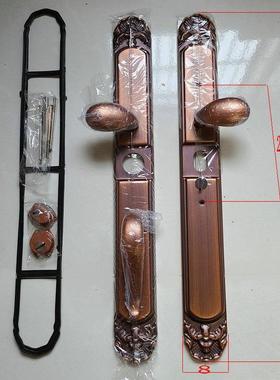 防盗门通用把手门别墅对开门门双开大手AOL锌合拉金大门锁仿铜门