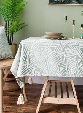 蓝色复lbw001古棉麻几布艺日式氛感餐桌桌布北欧家用餐圆桌茶台布