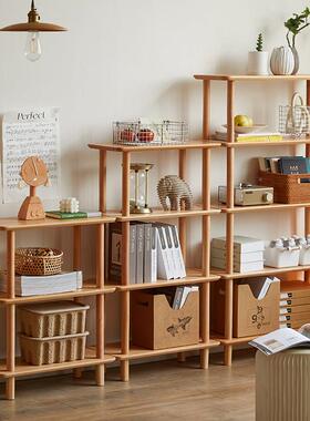 实架木书架多层收层架架落40616地置物展示组合置物架日式简纳约