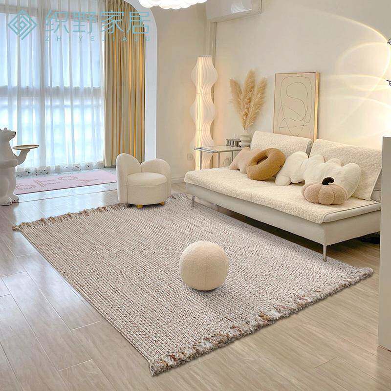 手NSF工约织地毯客编厅几流苏款北欧茶简现代ins卧室地垫床边毯定