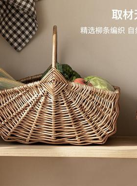 柳子编手提篮篮藤编编织水果蔬菜鸡蛋篮竹编竹篮房装菜LXN的厨收