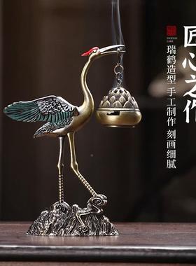 鹤仙莲花悬挂XCG45966炉倒流香创意熏香炉吊炉关古盘香插香座玄香