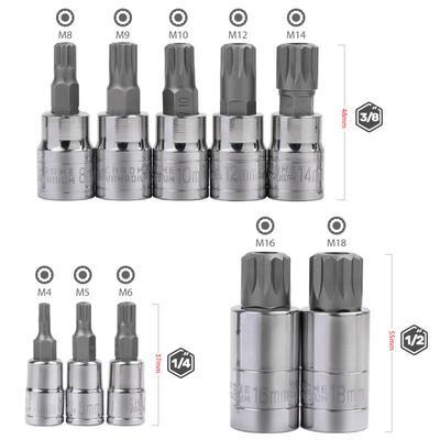 10希孟件M型旋具套筒12花批套头2角梅批头M10M14M1花6汽修工具1装