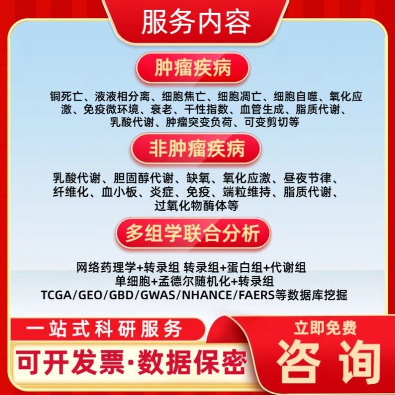 生信分析服务TCGA/GEO数据挖掘SCI2-5分代做16s转录组基因组分析