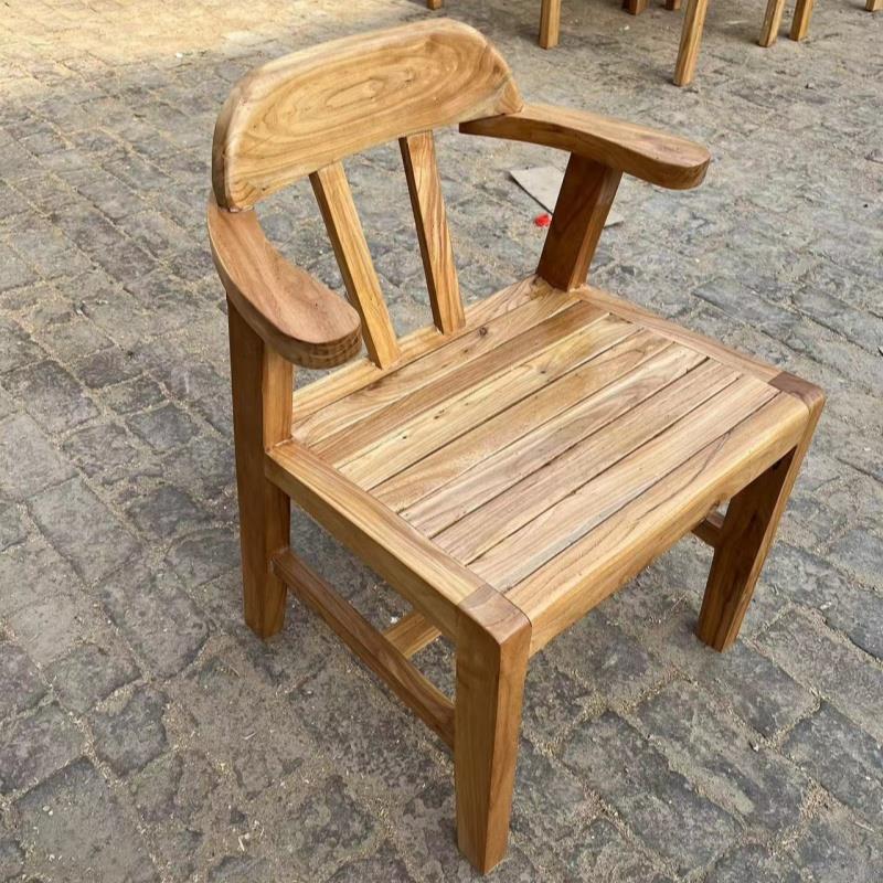 老榆实木椅64852子中式带靠背办公椅休闲椅会木议椅扶喝茶手主椅