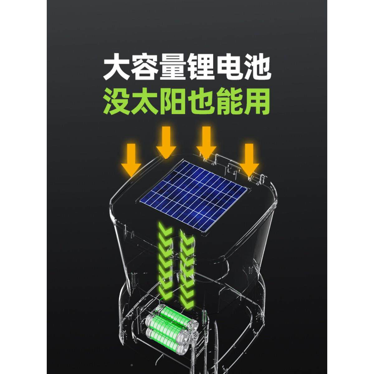 鱼老渔夫器户外自动YIP喂喂食鱼池锦鲤定时鱼太阳能户外喂器