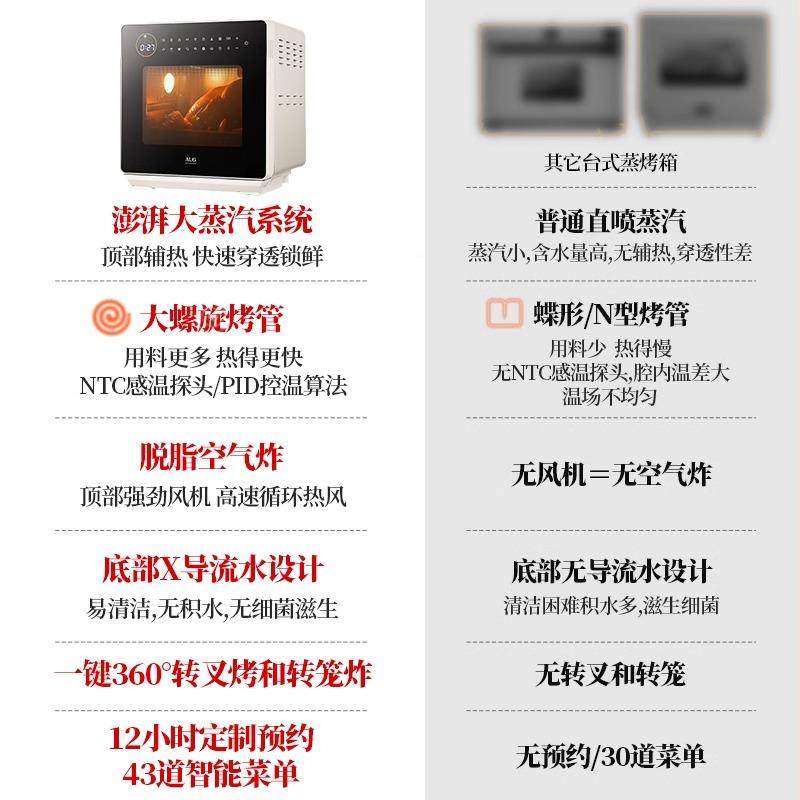 AG奥优格烤箱智能家小用All德国台式U蒸烤蒸1601A炸型三合一电烤