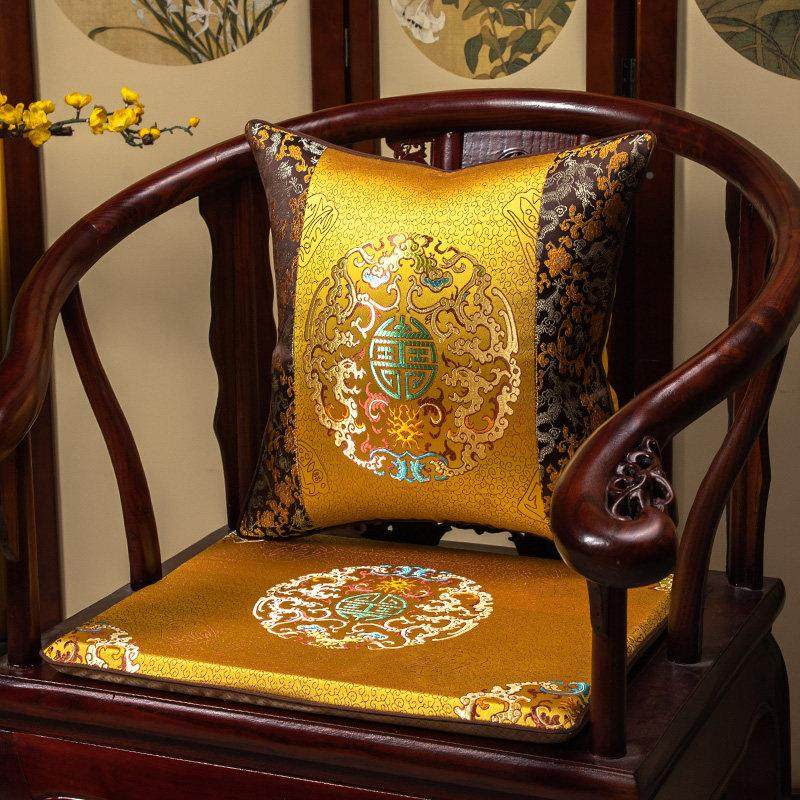 红木垫沙发垫艺帛乾堂棕坐餐实木家具节日椅垫防滑扶手椅太师椅椅