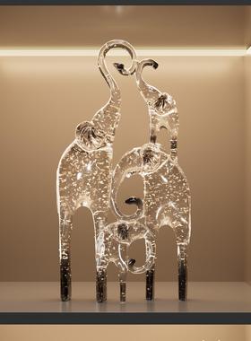 一家四口象摆件高档级感厅礼电视XSH01109柜酒柜装饰品轻客奢高乔