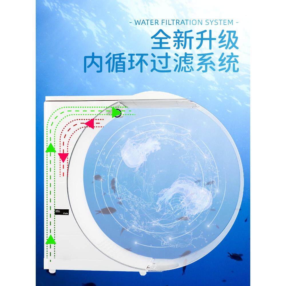 摆摊水母生缸桌摊缸10L展示面缸水族态鱼缸赤WJZ月海月活体地养殖