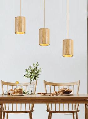 灰斯堪木的纳维亚木艺术吊灯个性化三头日餐UBM厅吊灯酒吧餐厅吊