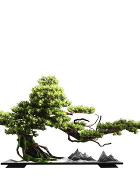 彷真迎景客松摆件 新中式玄关客厅办公室酒longqi-5店意会所装饰