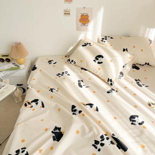牛DAR猫插｜桔子猫原创画全棉床单单件被单床笠小床垫套儿童学生
