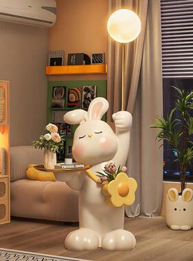 兔子落地灯摆大型网红电客厅沙发件边视柜家居2000a装饰品迁新乔