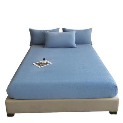 罗兰高克重牛奶绒纯色单简约床笠冬季加暖厚席梦紫思10.11.9.保暖