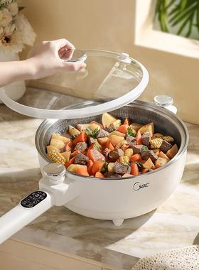 电炒锅家用多功能爆电炒菜炒炒锅6一体式电煮锅蒸煎DCG-34炒电火