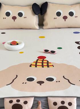 体卡通小D狗冰席三件套900夏季空调软凉席立子床笠款可水洗折SKC