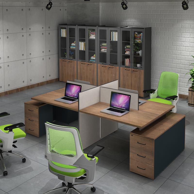 木工业风质办公文件柜带锁公室书柜子有料玻璃门落地资储办PLB物