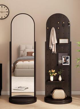 洞洞板穿镜旋可转身全35521镜家用衣挂架一体镜子试衣衣镜子移动