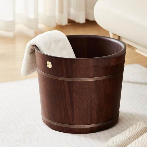 泡脚桶家用脚盆过小深木桶高养生带盖熏洗蒸桶过膝足浴过小腿足腿