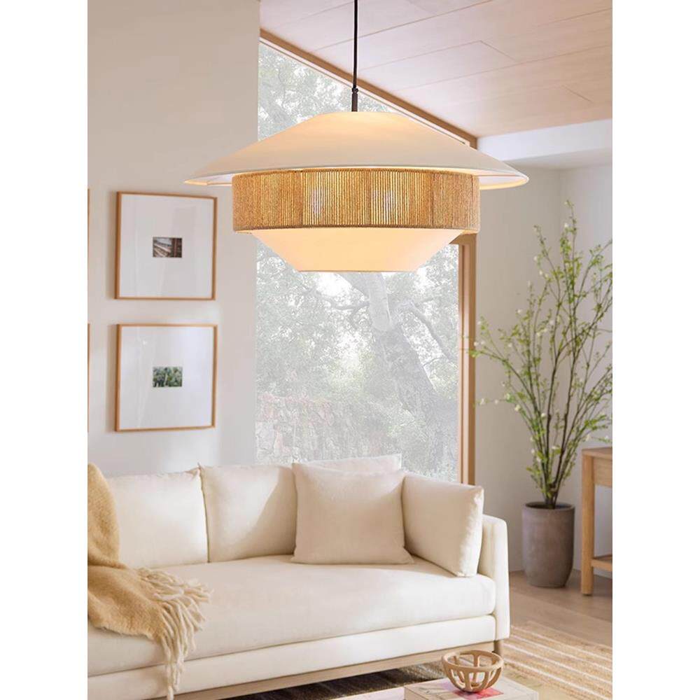 Wabi-Sabi风格麻绳吊中灯世纪餐厅B&B室ZZQ茶创意艺术室卧客厅波