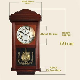 机械挂钟纯机芯实摆钟老式发条钟表客厅挂钟木M-WM2016家铜用客墙