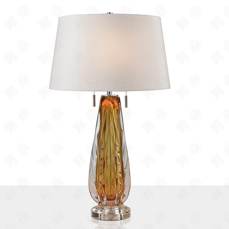 时尚简约琉璃台灯北欧设计师样板房卧室客厅样板房创意床头灯1205