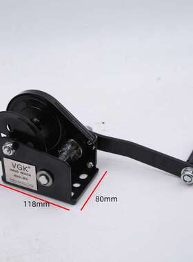 自锁手摇绞盘800磅10米钢丝绳绞车刹车双向自锁卷扬机800LBS