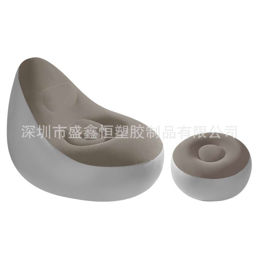 PVC充气沙发植绒吹气躺椅便携充气凳组合休闲沙发舒美绒沙发厂家