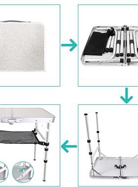工厂  camping table 60*40*60二折可折叠野营野餐带网折叠桌