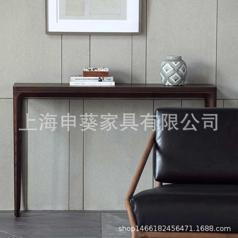 美式玄关柜样板间客厅隔断柜实木玄关桌新中式门厅装饰轻奢玄关柜