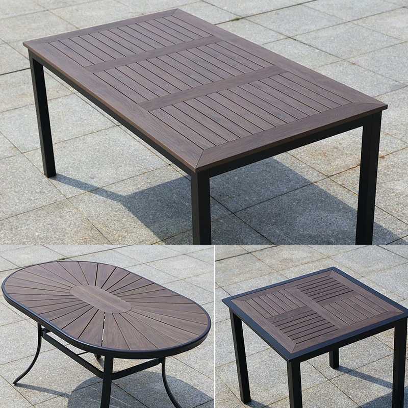 耐腐木桌子户外花园庭院露天休闲单桌单椅室外阳台塑木桌椅轻奢