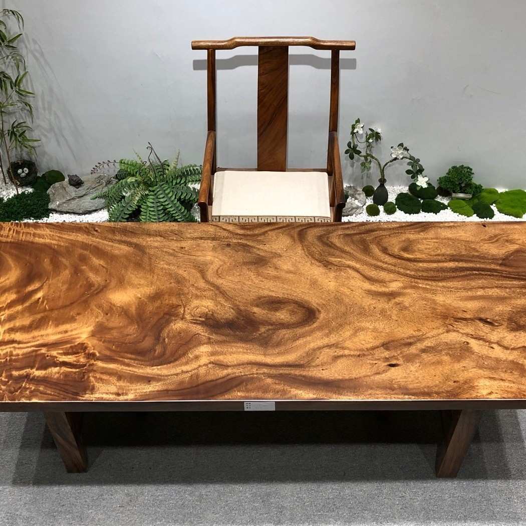 南美北美黑胡桃木巴花黑檀实木大板茶桌原木茶台花梨木办公大板桌