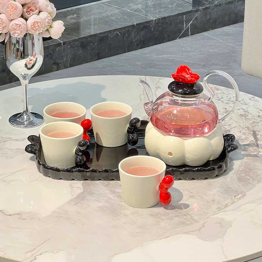 花茶壶耐高温加厚过滤玻璃泡茶壶耐热养生壶茶具烧水套装蜡烛加热