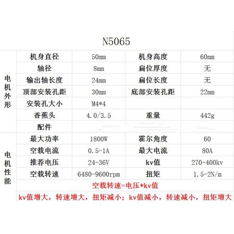 N5065 无刷外转子直流电机马达无感有感滑板航模 ODrive开发
