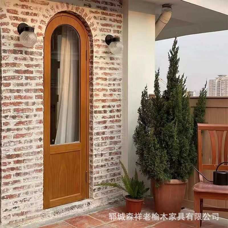 老榆木室内门实木仿古网红蛋糕甜品店平开门别墅民宿整套门