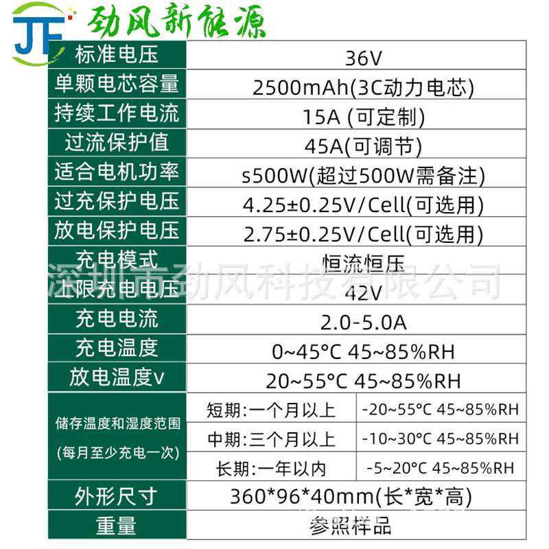 36v48v10ah内置横梁动力锂电池电瓶三元锂大容量电芯劲风电池