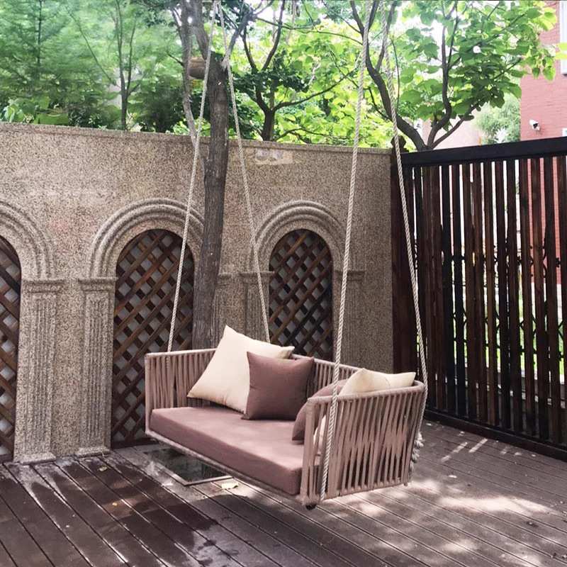 户外秋千室内成人摇篮吊篮 藤编阳台摇椅 庭院家用农村院子吊椅