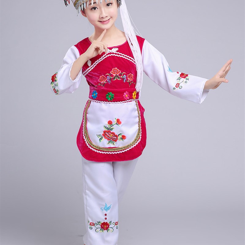 新款少数民族服装男女儿童民族风舞台演出云南白族跳舞蹈表演服饰