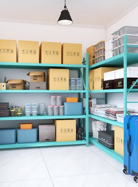 蓝色加厚货架仓储置物架多层仓库地下室阳台展示架超强承重铁架子