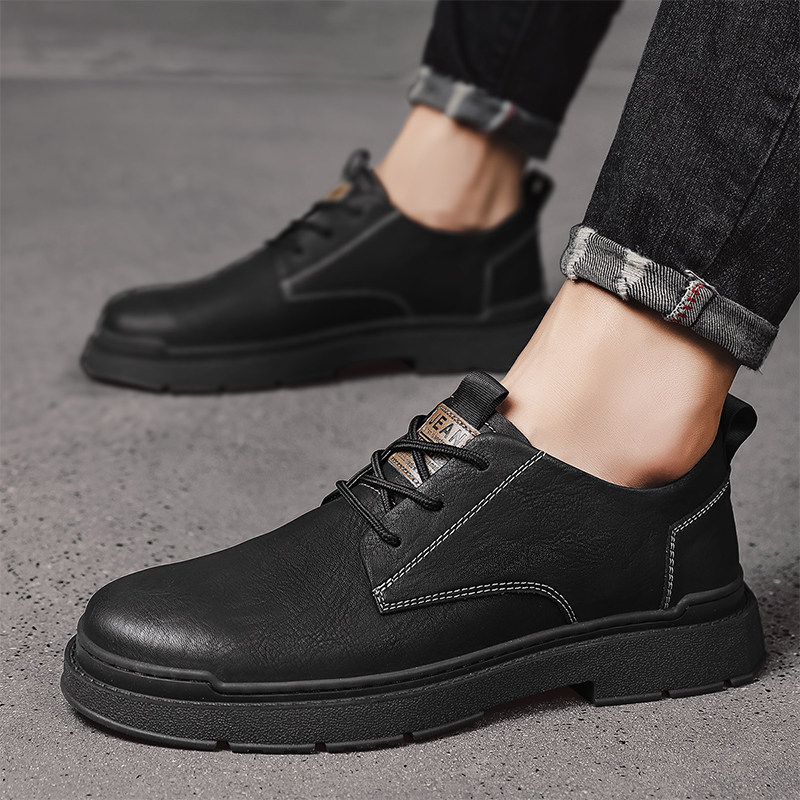 马丁靴男低帮潮男工装靴惠州春秋男鞋秋季英伦风皮鞋马丁鞋子男款