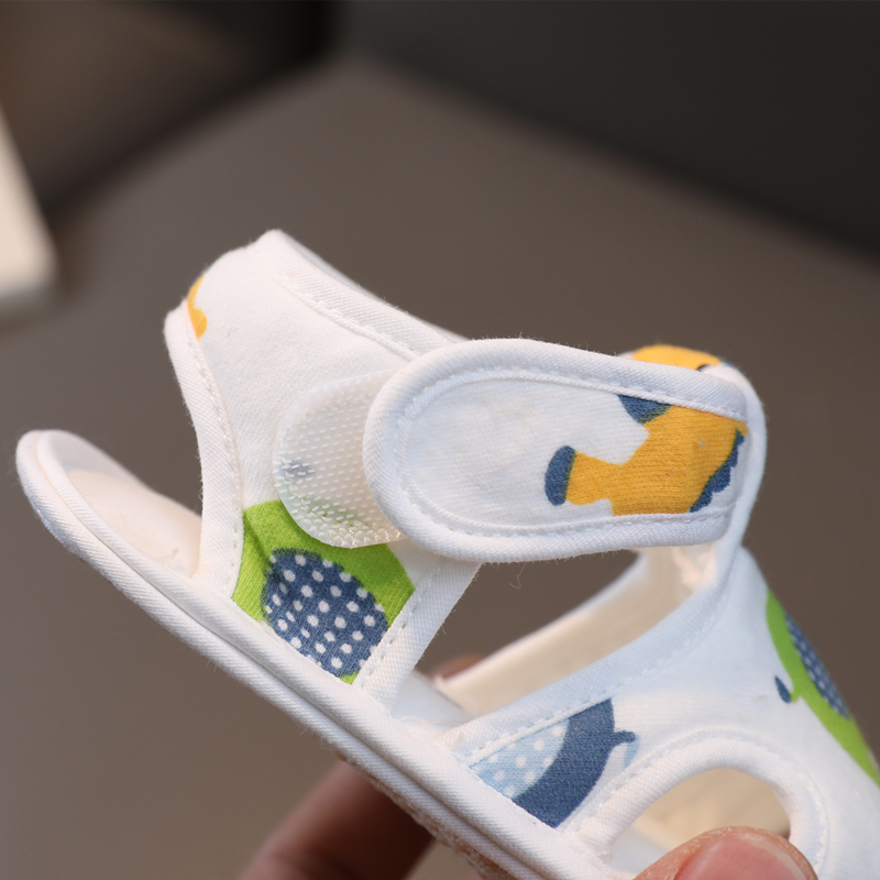 婴儿学步凉鞋软底夏季一岁男女宝步前鞋透H气防滑室内幼儿0-12布