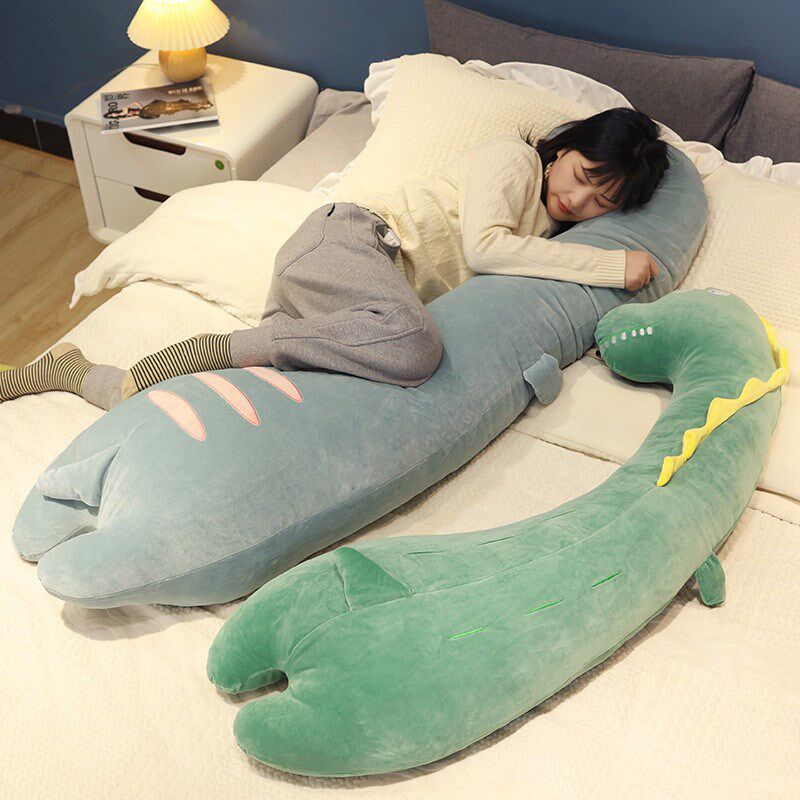 恐龙抱枕女生睡觉玩偶腿长条抱睡公仔夹床上男孩儿童超软新品