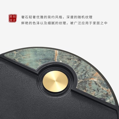 茶香里天然乌金石茶盘家用简约客厅圆形奢石茶台大小号茶海托盘