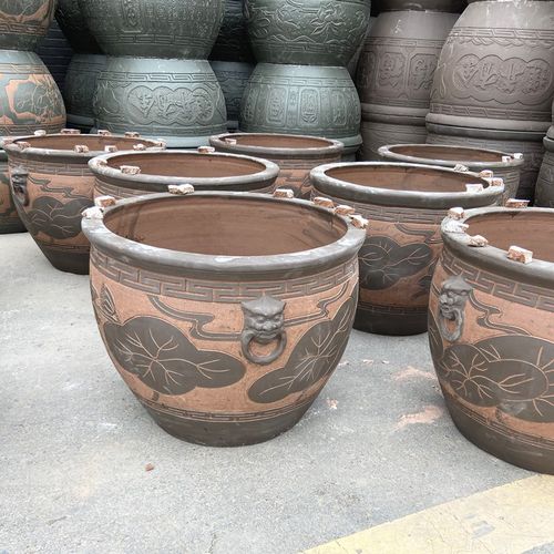 手工土陶缸鱼缸园林绿化景观种花绿植庭院别墅门海大水缸造景装饰