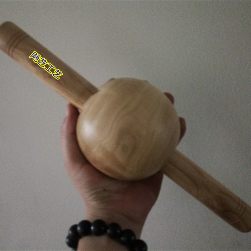 烧卖锤走锤做烧麦皮擀面杖烧麦槌固定轴式擀面杖滚动按摩锤圆球状